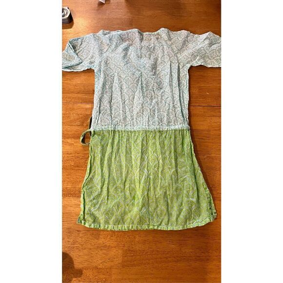 Roller Rabbit Green White Draw String Dress Kids Size 8 - Picture 7 of 9